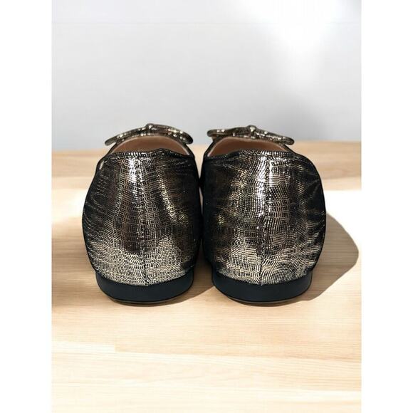 Stuart Weitzman Gabby Metallic Chain Link Ballet Flats Size 8B - Picture 4 of 7